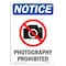 Signmission Safety Sign, OSHA Notice, 14" Height, Aluminum, Photography Prohibited Sign With Symbol, Portrait OS-NS-A-1014-V-17273 - alternate 1